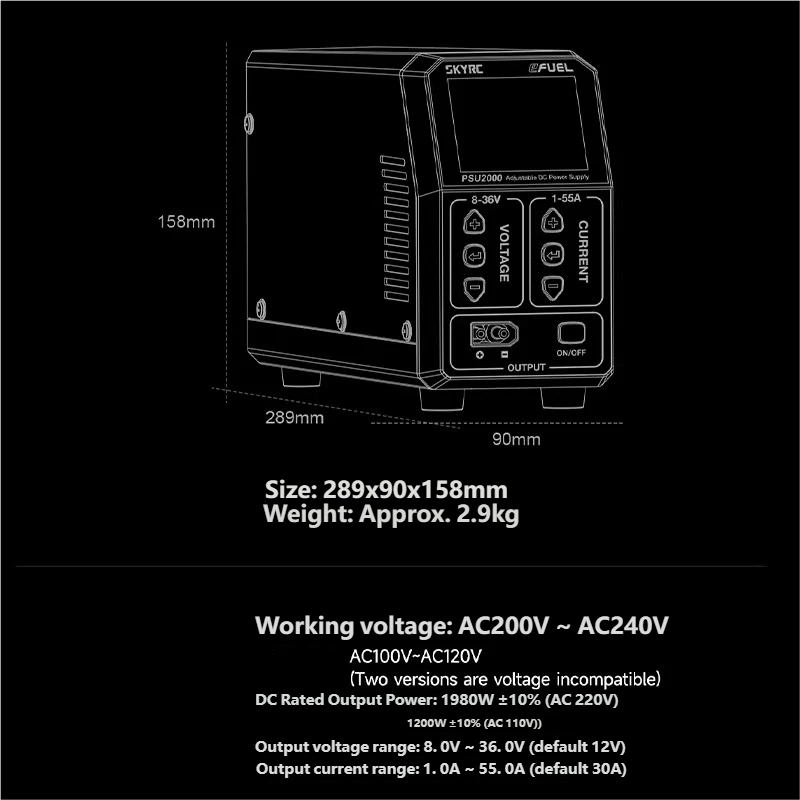 SKYRC PSU2000 1980W 조정 가능한 DC  - Rc Drone 리뷰 및 가격