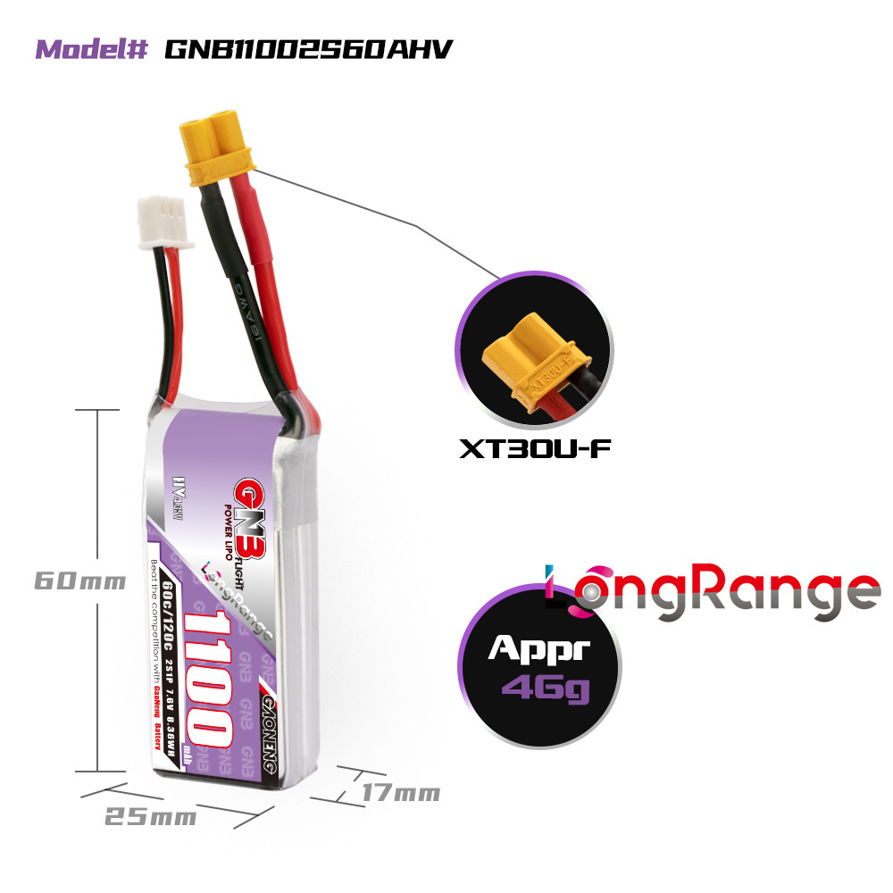 GNB 1100mAh 2S 3S 4S 6S 60C/12 - Lipo Battery 6S 리뷰 및 가격